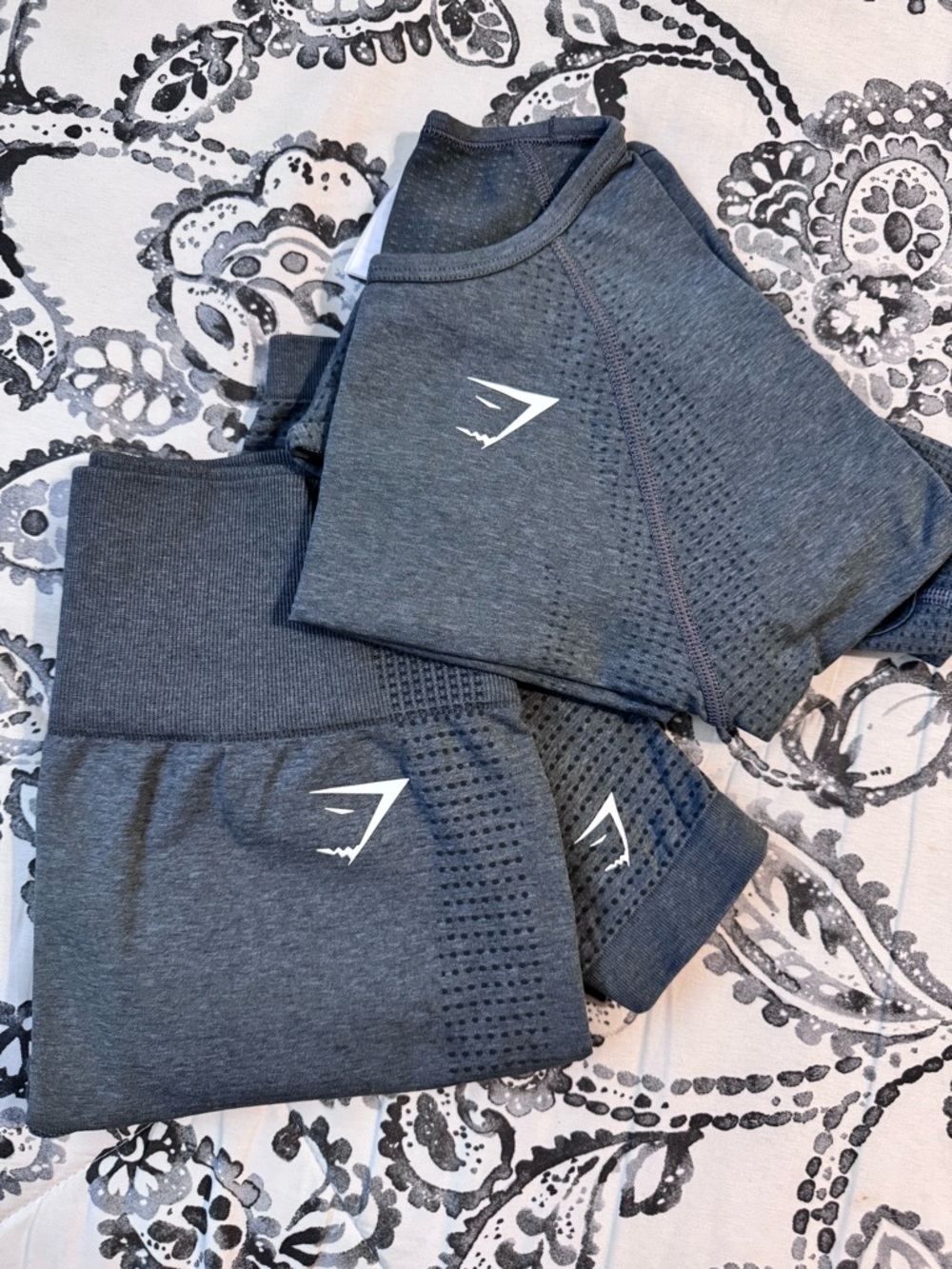 Gymshark Charcoal Gray Seamless Workout Set